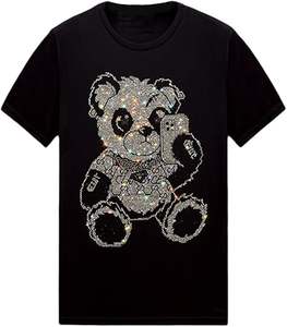 Camiseta Brillante con Pedrería para Hombre y Mujer, Manga Corta, Estilo Rock, Festival, con Gemas, Camiseta Gráfica de Algodón - Product Image 3