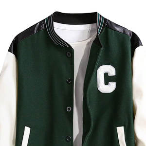 Chaqueta informal de invierno para hombre, decoración de botones de poliéster, chaqueta atlética bordada de tela satinada, chaqueta universitaria - Product Image 5