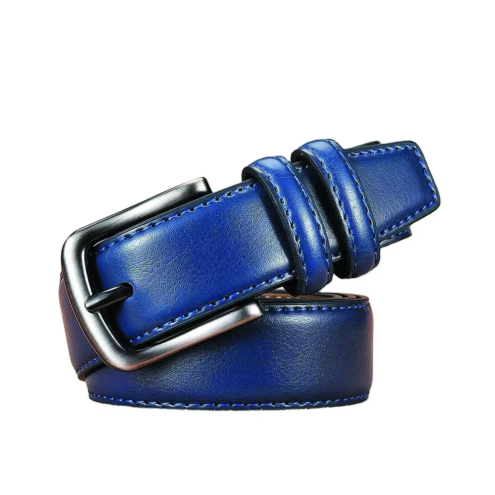 Cinturones de cuero con hebilla de acero para hombre, cinturones de cuero con logotipo personalizado, de alta calidad, informales, baratos, venta al por mayor