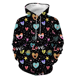 Couple Solid Zipper <b>Hoodie</b> <b>Happy</b> Valentine's Day Lovers 3D Print Love Heart Pattern Fashion Pop Harajuku Y2k Unisex Tops - Product Image 1
