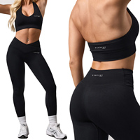 Conjunto de Yoga para Mujer 2026, Bra Deportivo de Compresión y Leggings, 2 Piezas, Ropa Deportiva Transpirable, Antibacteriana, para Gimnasio, Spandex/Nailon