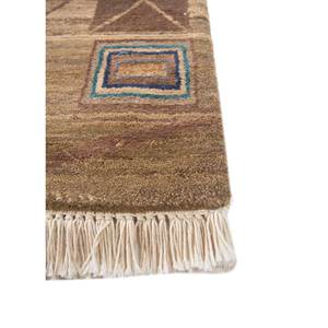 พรมไหมพรมผสมไหมแท้ถักมือสีเบจและสีน้ำตาลลายเรขาคณิตขนาดใหญ่ รุ่น Manchaha สำหรับห้องโถง ห้องนอน ห้องต่างๆ-LSB-05 - Product Image 4