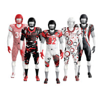 Uniformes de Fútbol Americano Personalizados OEM de Malla Reversible de Spandex/Poliéster, Camisetas Sublimadas de Manga Corta para Jóvenes y Tallas Grandes