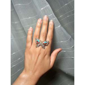 Zuni Handmade <b>Boho</b> Style Men's <b>Ring</b> Multi-Color Natural Stone Sterling <b>Silver</b> Turquoise Main Stone Size 7 Everyday Wear Gemstone - Product Image 5