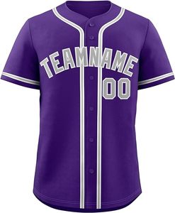 Vente en gros d'usine d'uniformes de jeunes pour le baseball pour hommes Impression personnalisée Maillot de baseball à manches longues pour hommes - Product Image 1