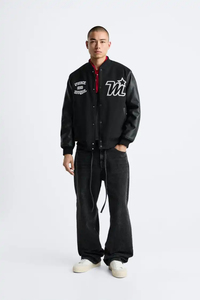 Wholesale Custom Design Men's Winter Varsity Jacket Premium Quality Chenille Applique Embroidery Lettermen Jacket For Men - Product Image 4