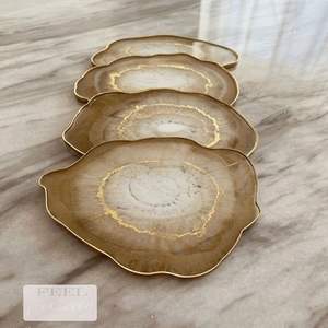 Plato de Resina Hecho a Mano con Técnica de Esmalte de Color, Diseño Elegante y Sólido para Fiestas, Reuniones Familiares, Centro de Mesa Decorativo - Product Image 5