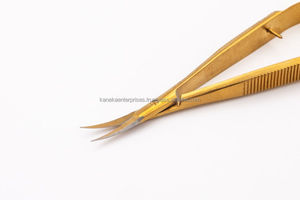 กรรไกรตัดหนังกำพร้าสแตนเลสสตีลทรงโค้งแบบมืออาชีพของรัสเซีย ด้ามจับแบนสีทอง แข็งแรง ทนทาน พร้อมสปริงขนาดเล็ก สำหรับทำเล็บ - Product Image 6