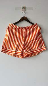 Conjunto de Pijama corto de algodón a rayas naranja para mujer, ropa de salón de verano, traje de noche con botones y ribetes - Product Image 4