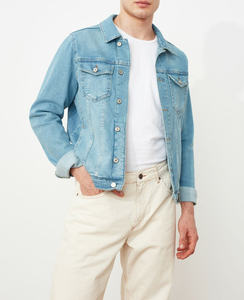 Veste en jean pour homme de style nouveau, style streetwear, toile avec doublure en fourrure, col montant, bon design pour la saison automne-hiver - Product Image 1