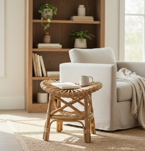 Tabouret en rotin minimaliste, durable, écologique et confortable pour la salle à manger en plein air, utilisation dans les fermes, les hôtels et les villas - Product Image 3