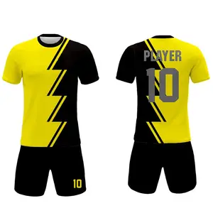 Fábrica personalizada desgaste do futebol dos homens jersey rápido seco futebol uniforme desgaste do futebol para esportes manga curta uniforme do futebol