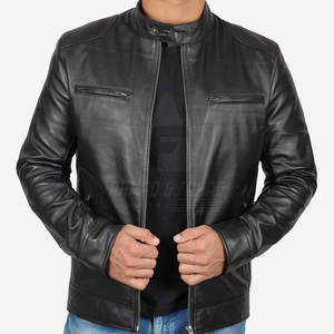 Chaqueta de Cuero para Hombre, Estilo Invernal, con Cuello Alto, Logotipo Frontal Personalizado, Color y Logotipo Personalizables, Ecológica, Venta al Por Mayor, Superventas - Product Image 3