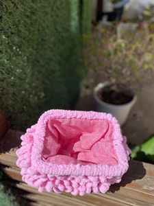 Fait à la main élégant pour rose Crochet nuage moelleux pochette sac à main femmes Shaggy pochette sac à main tricoté à la main sac gonflé - Product Image 4