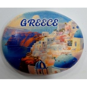 Ceramic Custom Designed Magnetic <b>Stickers</b> with Mediterranean Shape Design Handmade - Product Image 1