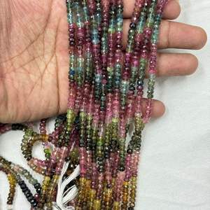 Cuentas Redondas Facetadas de Turmalina Natural Multicolor de 5mm-6mm, Piedras Preciosas de Alta Calidad, Más de 50 Años de Experiencia en la Fabricación de Joyas - Product Image 2