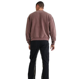 OEM venta al por mayor hombres gota hombro sudaderas 100% algodón polar Regular Fit peso pesado ropa casual cuello redondo liso sudaderas - Product Image 3