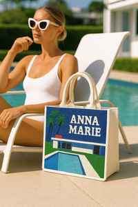 Bolsa de Mano Personalizada con Cuentas para Regalo de Dama de Honor de Boda, Diseño Floral Azul, Modelo MS Handicraft Ms-wc-001 - Product Image 4