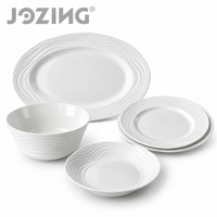 Lot de 5 pièces de vaisselle en porcelaine blanche, assiettes à bord ondulé et bols côtelés, pour hôtels, vente en gros d'usine, stock disponible en vrac