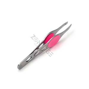 Pince à épiler à sourcils inclinée en acier inoxydable cosmétique outils de maquillage de cheveux de beauté colorés avec pointe pointue - Product Image 6