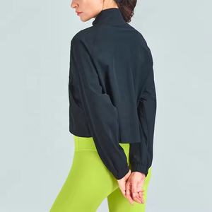 2024 nouveautés veste de sport pour femmes pour la course Yoga et Gym entraînement décontracté fermeture éclair complète imperméable vêtements floraux en gros - Product Image 3