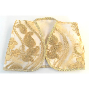 Tela Decorativa Bordada con Encaje Dorado - Product Image 2