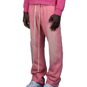 Logo personnalisé Joggers pantalons de survêtement 100% coton polaire lavage à l'acide Baggy empilé Flare pantalons de survêtement pour hommes pantalons lavés 2025 - Product Image 6