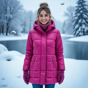 Chaquetas acolchadas con botones para mujer, chaquetas acolchadas con cuello levantado a la moda de invierno para mujer, Abrigo acolchado con burbujas para mujer - Product Image 5