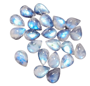 หินมูนสโตนสีน้ำเงินเพลิงสีฟ้าสำหรับทำเครื่องประดับรูปทรงลูกแพร์กึ่งมีค่าขัดด้วยมือ - Product Image 1