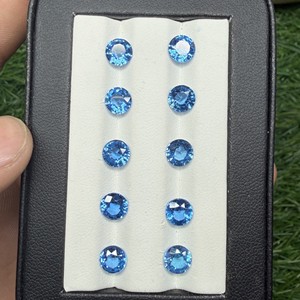 อัญมณีทรงหลวม6มม. สำหรับการทำเครื่องประดับอัญมณีกระดูกสันหลังทรงกลมสีฟ้าแบบพรีเมี่ยม - Product Image 3