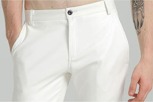Pantalons en cuir pour hommes, couleurs blanches, très vendus, taille haute, légers, teinture unie, coupe droite, faible MOQ, cuir véritable, fabriqué au Pakistan - Product Image 3