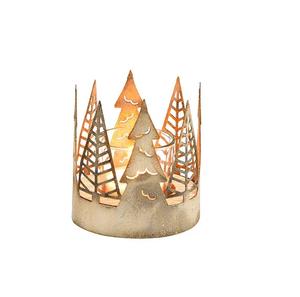 Linternas cuadradas de vela de cuerpo de metal de forma ancha con color personalizado para Navidad con los tamaños de 22x24x22cm - Product Image 6