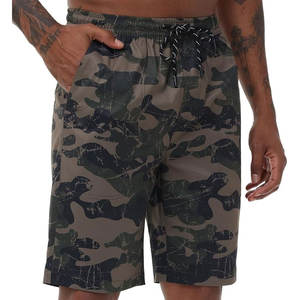 Short de bain confortable à la mode d'été pour hommes 100% coton maille tricotée Style décontracté impression par sublimation ceinture pratique - Product Image 1