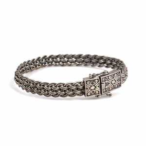 925 Sterling <b>Silver</b> Braided <b>Cuff</b> <b>Bracelet</b> Fashion Basket Design for Women - Product Image 2