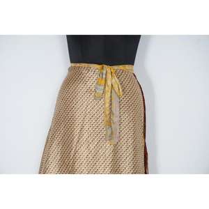 Wholesale Plus Size Summer Handmade Vintage Sari Silk Lace Wrap <b>Skirt</b> Reversible Lightweight Floaty Double Layer Floor-Length - Product Image 4