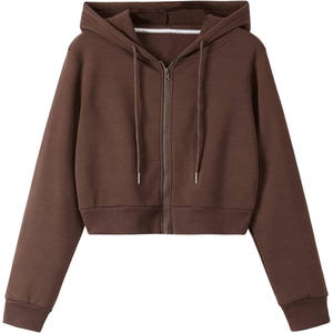 เสื้อฮู้ดแขนยาวผ้าฝ้าย100% สำหรับผู้หญิงเสื้อครอปผู้หญิงมีฮู้ดแฟชั่นมาใหม่ - Product Image 1