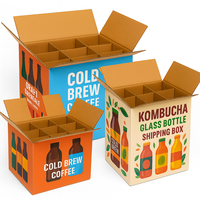 Vente en gros de boîtes d'emballage personnalisées en carton ondulé, boîtes d'expédition, carton à boissons avec séparateurs