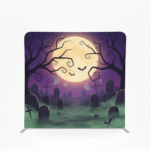 Telón de fondo de tensión fotomatón de fiesta de Halloween impreso personalizado con marco de aluminio soporte recto funda de almohada pantalla de tela - Product Image 3