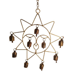 Cloches murales modernes de style étoile, qualité supérieure, matériau en cuivre doré, artisanat écologique, taille personnalisée, lot de 2, pour la maison - Product Image 2