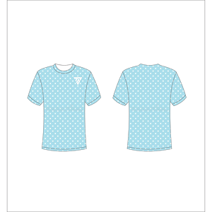 Camiseta de Hombre Azul Claro con Estampado de Lunares, Manga Corta, Cuello Redondo, Corte Regular Informal, 100% Trackstar OEM Marca Privada TSI-G05-P0627 - Product Image 1