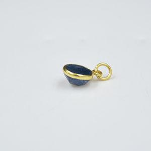 Pendentif Kaynite mousse en argent sterling 925 avec lunette en pierre naturelle plaquée or bijoux de mariage pendentifs à breloque - Product Image 4