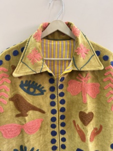 Veste en velours brodée de style indien Suzani, unisexe, cadeau pour demoiselle d'honneur, veste d'hiver - Product Image 4