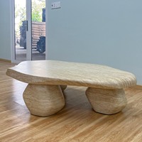 Table basse décorative en béton pour l'extérieur bon marché en gros Emballage de marque privée de meubles en ciment léger disponible