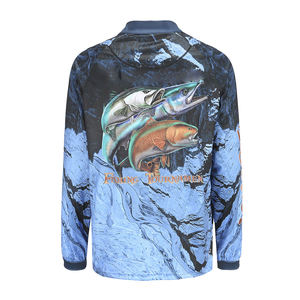 Chemise de pêche à manches longues pour homme, personnalisable en gros, 50 imprimés, respirante, légère, 100% polyester, pour les amateurs de pêche - Product Image 1