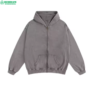 Hoodie unisexe à fermeture éclair, coupe classique, design personnalisé, impression 3D en mousse gonflée, fermeture éclair délavée, 100% coton molletonné/french terry - Product Image 1