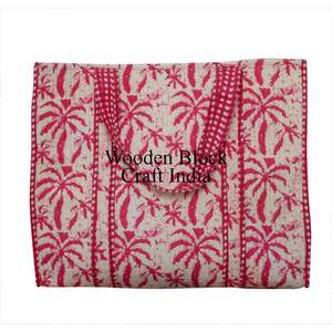 กระเป๋าผ้าฝ้ายพิมพ์ลายตามสั่ง  รักษ์โลก สไตล์โบฮีเมียน วินเทจ  งานแฮนด์เมดอินเดีย  กระเป๋าสะพายไหล่สำหรับผู้หญิง  พร้อมช่องใส่ของ - Product Image 6