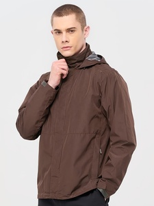 Oem Autumn Nylon Brown Hooded <b>Mens</b> Sports Custom Windbreak <b>Running</b> <b>Jacket</b> Windcheater /hooded Windbreaker Stand Collar Zipper - Product Image 2