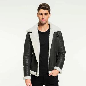 Customizable Men's Winter Leather <b>Canvas</b> <b>Jacket</b> with Stand Collar Breathable Waterproof Design and Personalized Logo - Product Image 1