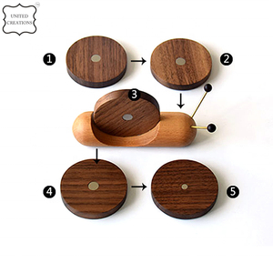 ชุดการออกแบบใหม่สร้างสรรค์วอลนัทไม้หอยทากจานรองแก้วธรรมชาติที่กําหนดเองชุดเปล่าไม้ก๊อกแผ่นจานรองแก้วสําหรับเครื่องดื่มที่มีผู้ถือ - Product Image 4