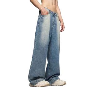 Heavy Duty <b>Worker</b> Class Baggy Design Extra Roomy Thighs Solid Brass Hardware Industrial Grade Reliable Fit Denim Pent - Product Image 2